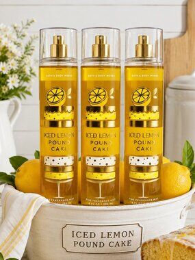 Bath & Body Works Iced Lemon Pound Cake Fine Fragrance Mist, 3 pcs
